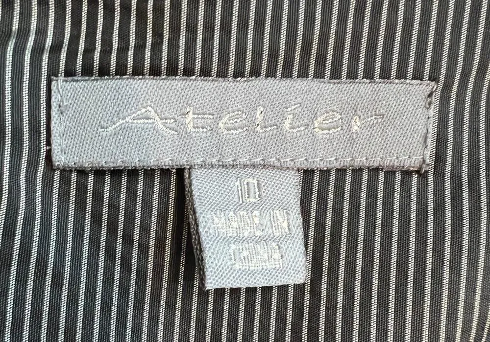 Atelier Black Sleeveless Shift Dress Pockets Worn Once Size 10 Work Professional - Image 6