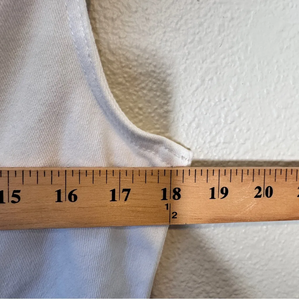 Juicy Couture White Denim Jacket Vest Womens M Bedazzled Rhinestone Y2K Cropped - Image 11