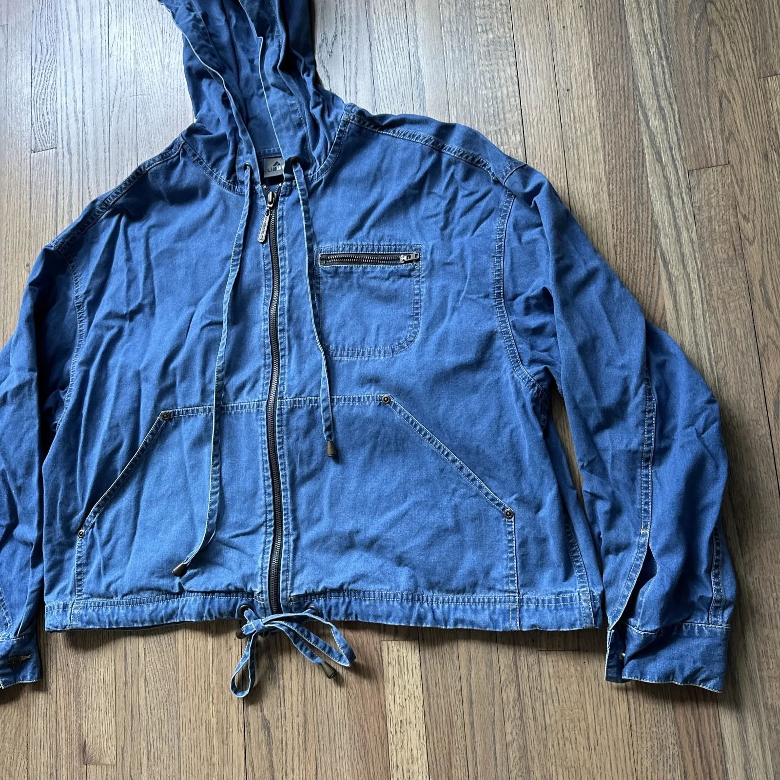 Vintage Lizwear Denim Zip Up Jacket Talons Zipper Size Medium Women's 1980s Blue - Image 4