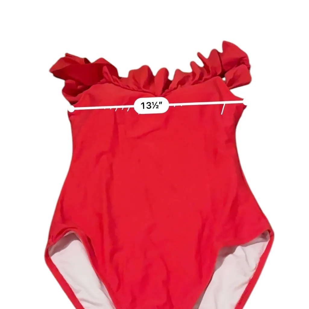 Old Navy Red Ruffle Neckline One Piece Swimsuit Sz‎ S NEW - Image 6