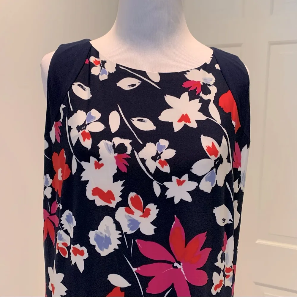 Chaps Navy Floral Dress XL EUC - Image 2
