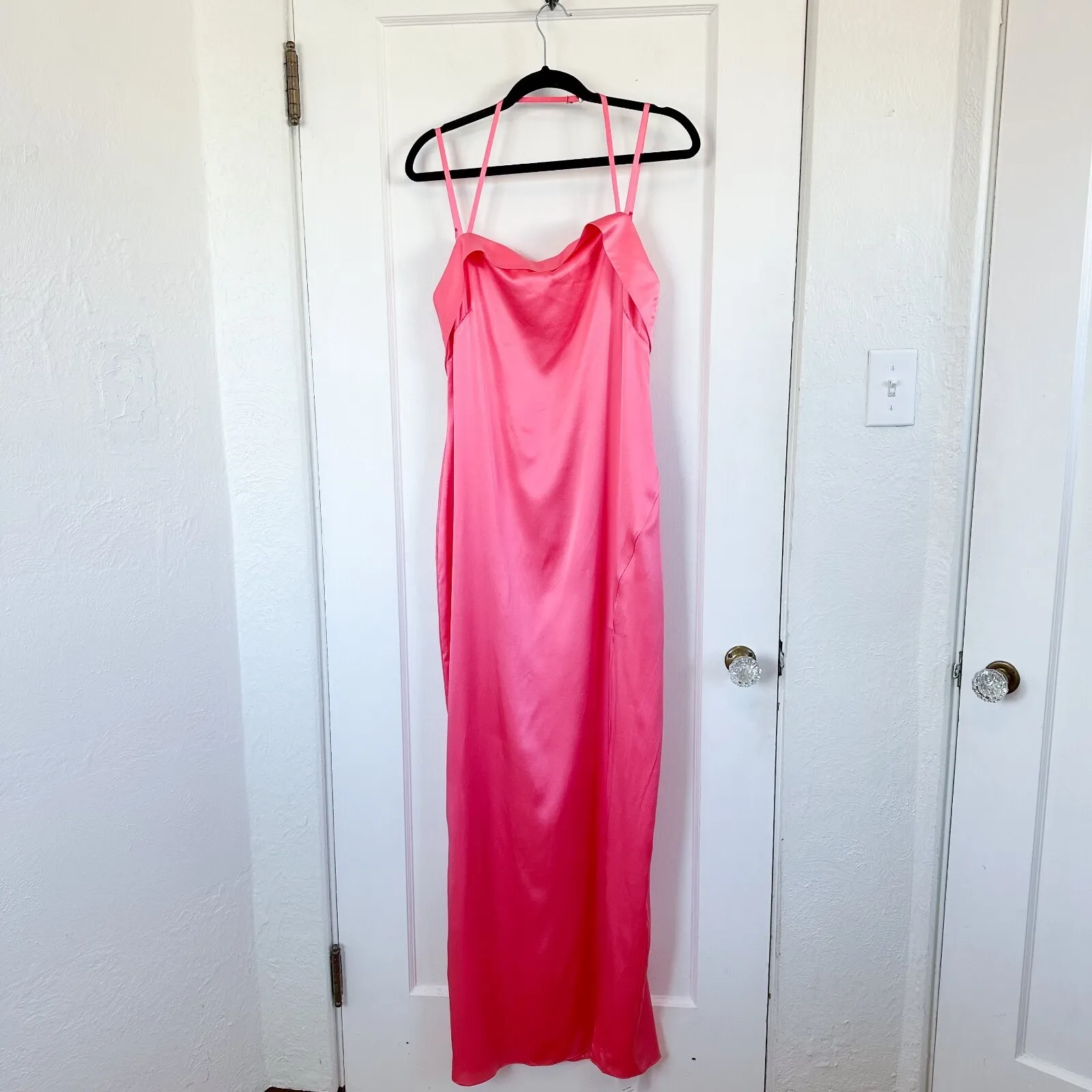 Cult Gaia | NWT Silk Shiazu Long Formal‎ Gown Dress in Blossom Pink $1198 Large - Image 5
