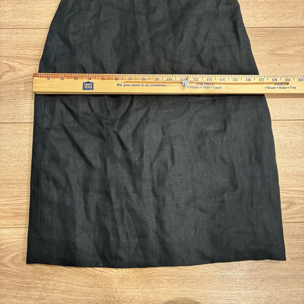 J. Crew Drape Knot Dress Irish Linen Twist Black Crew Neck Pencil Sheath Size 0 - Image 7