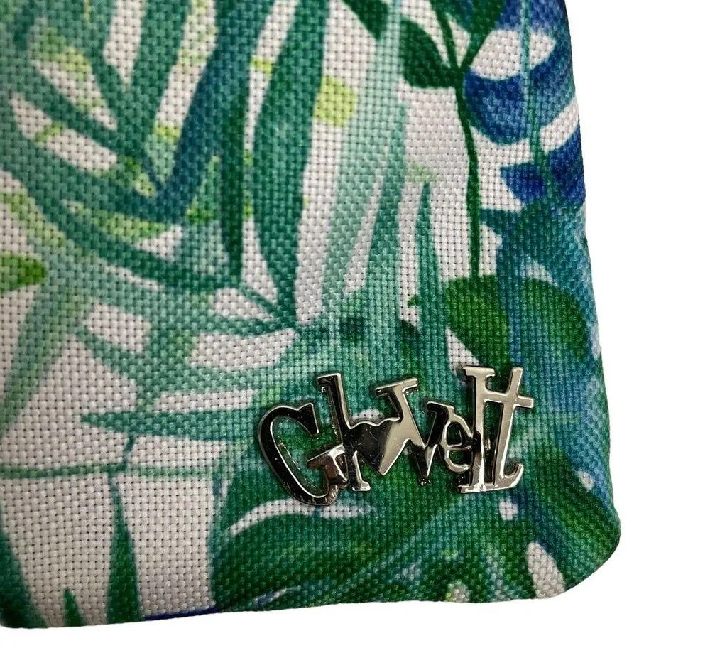 Glove It Crossbody Bag Purse Womens Floral Tropical Leaf Multi Zip Polyester Green - Image 7