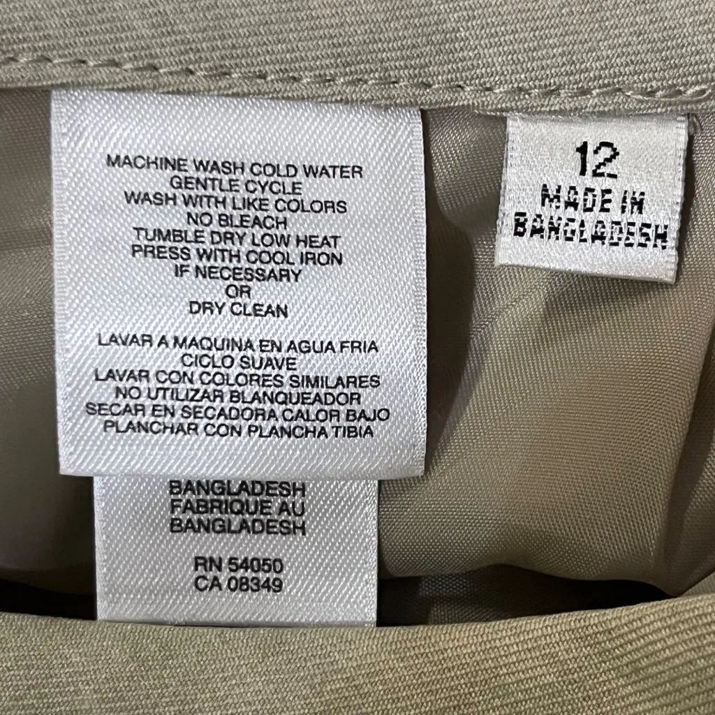 Jones Studio Separates Skirt Women's 12 Beige Lined Pencil Used - Image 8