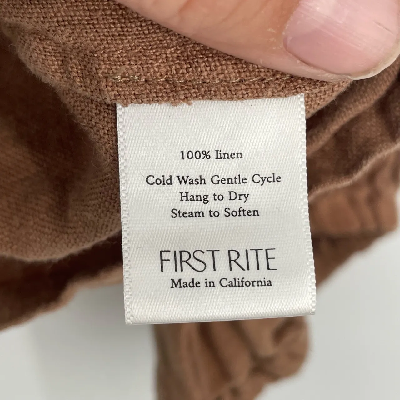 First Rite Women's‎ Brown Linen Tie Front V - Image 10