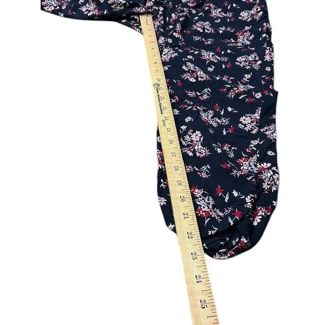 Torrid Sz 0 Plus Floral Crop Pants Blue Capri Boho‎ Whimsy Sport Romantic Artsy - Image 5