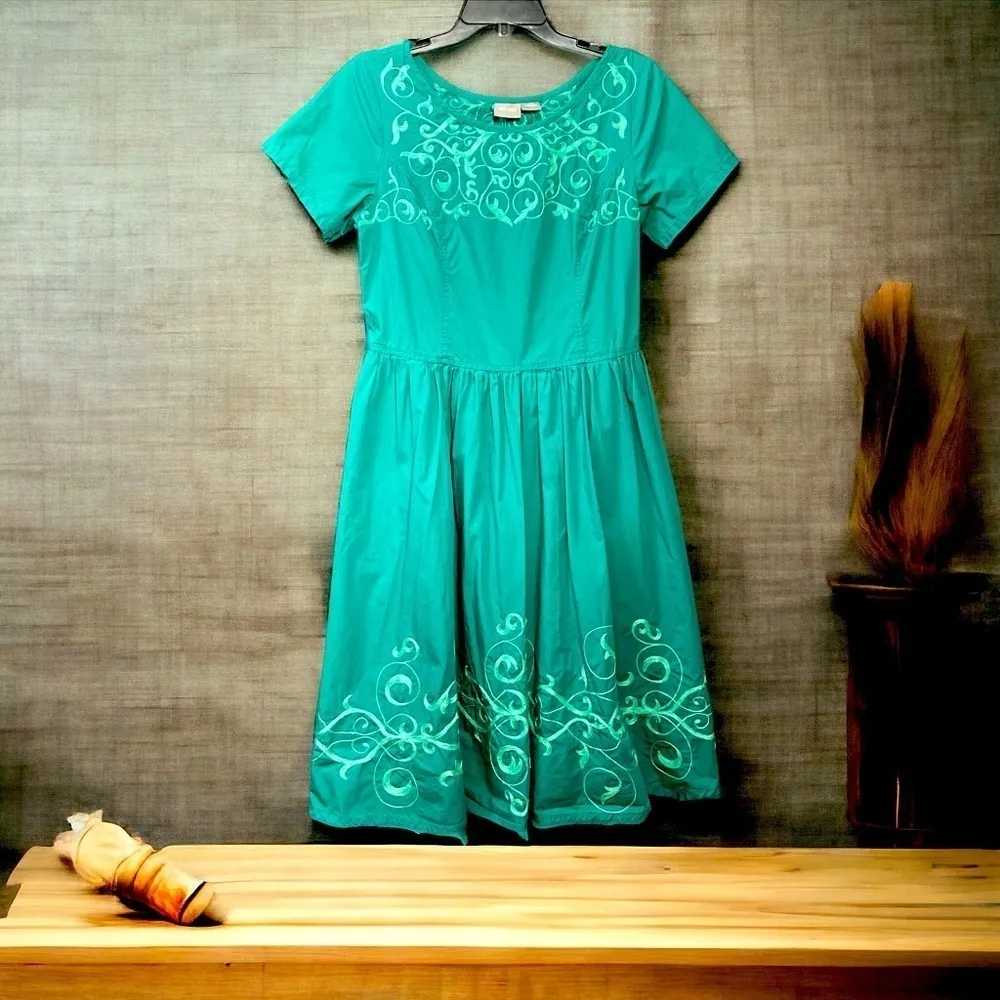 eshankti Custom Graphic Embellished Cotton Poplin Dress size L/XL - Image 8