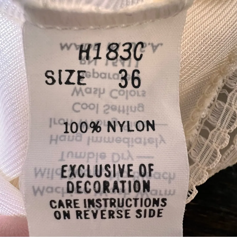 Vintage Movie Star Cream Nylon Nightgown White - Image 12