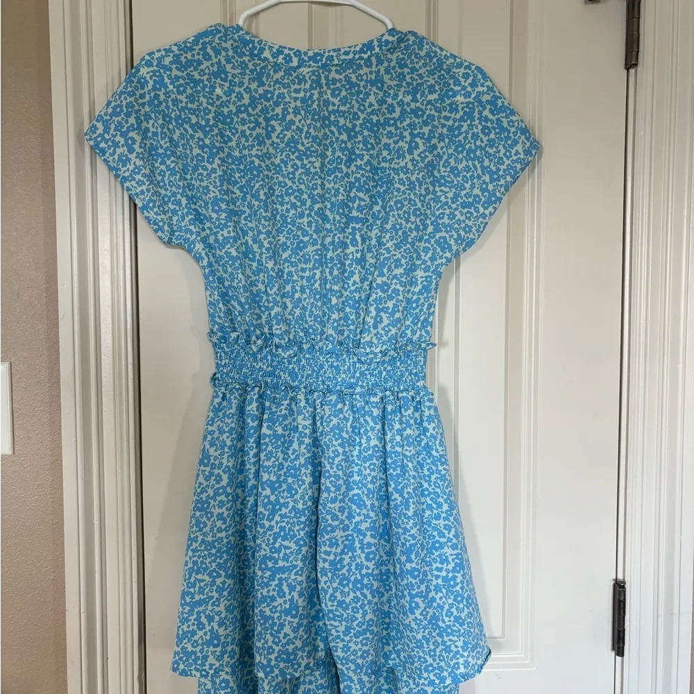 Blue Patterned Women's Dress - Image 2