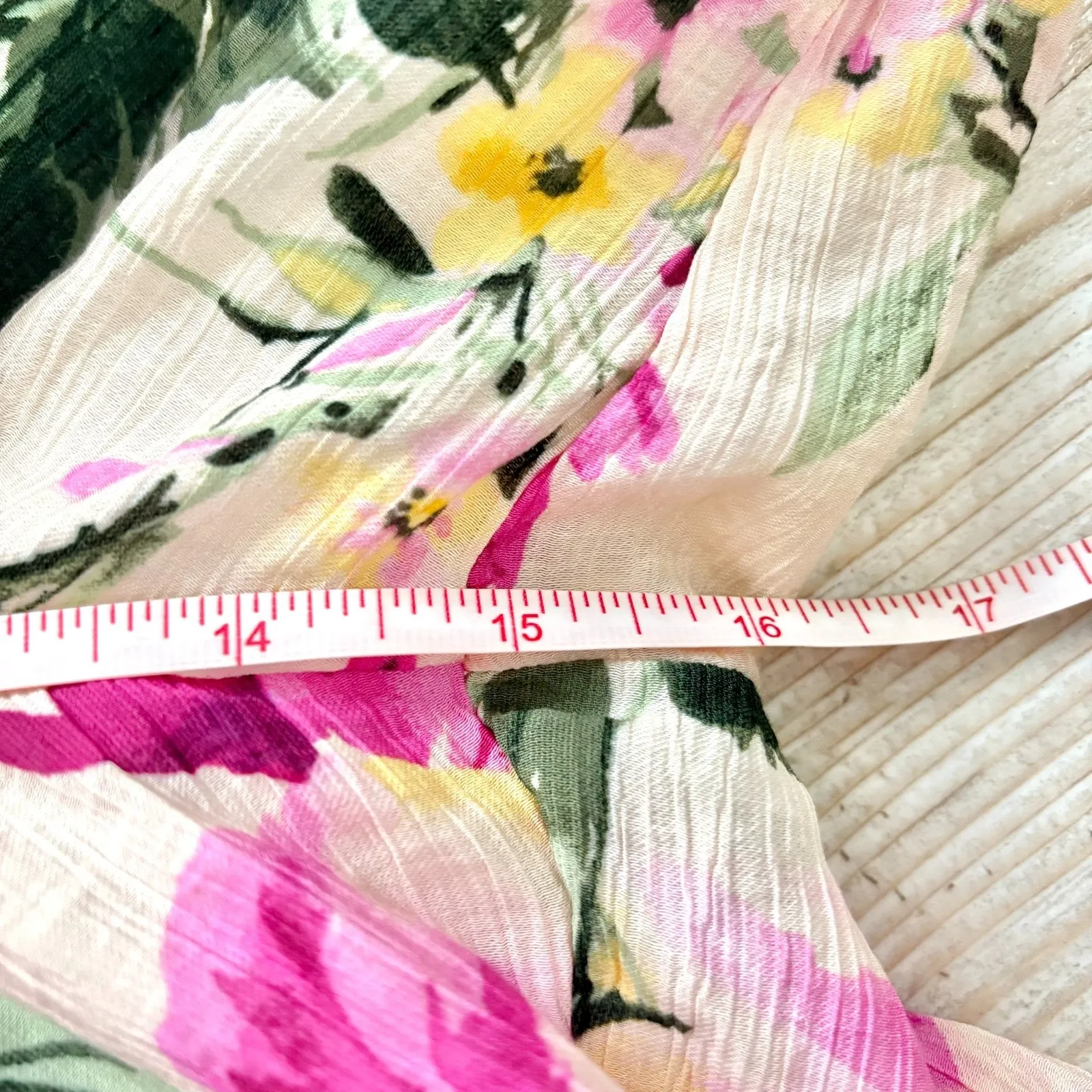 New Abercrombie Crinkle Cropped‎ Floral Pull On Wide Leg Pant | Size XXXL Short - Image 8