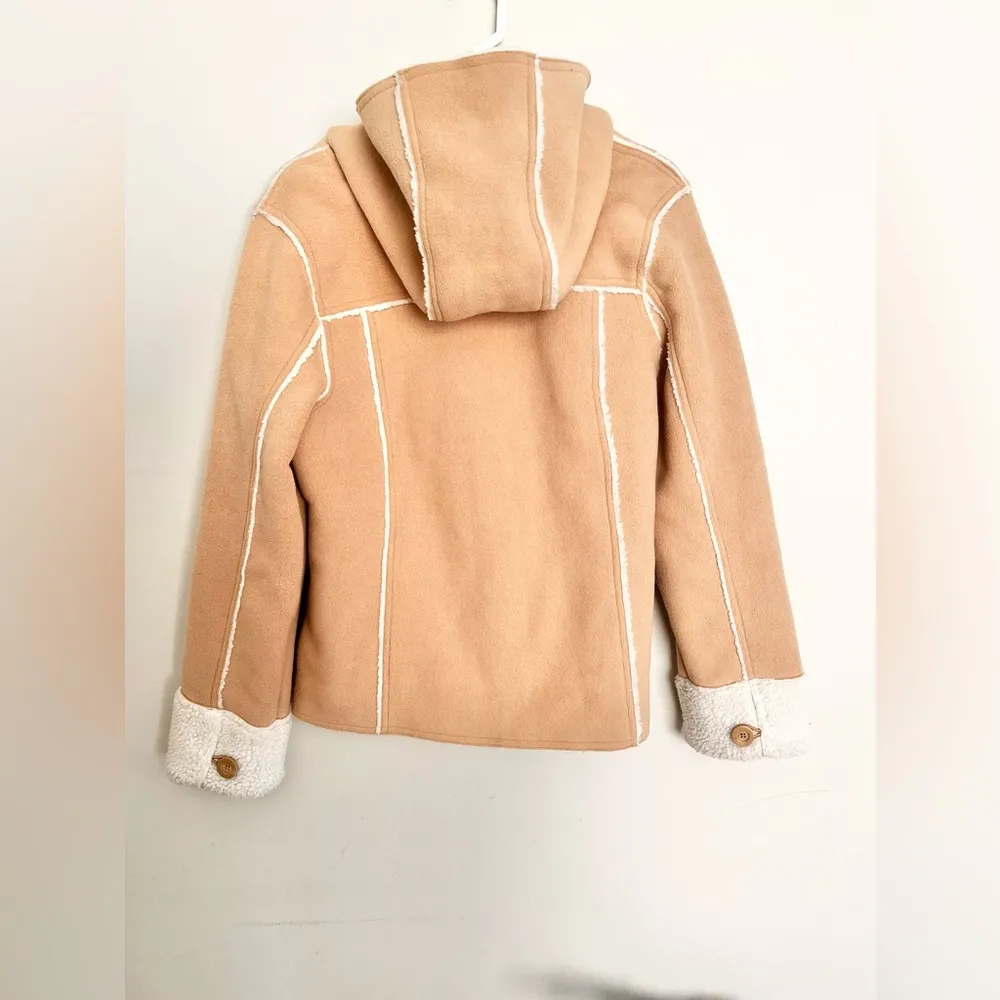 Old Navy Sherpa Lined Fleece Coat Full Zip button down women’s size large - Image 3