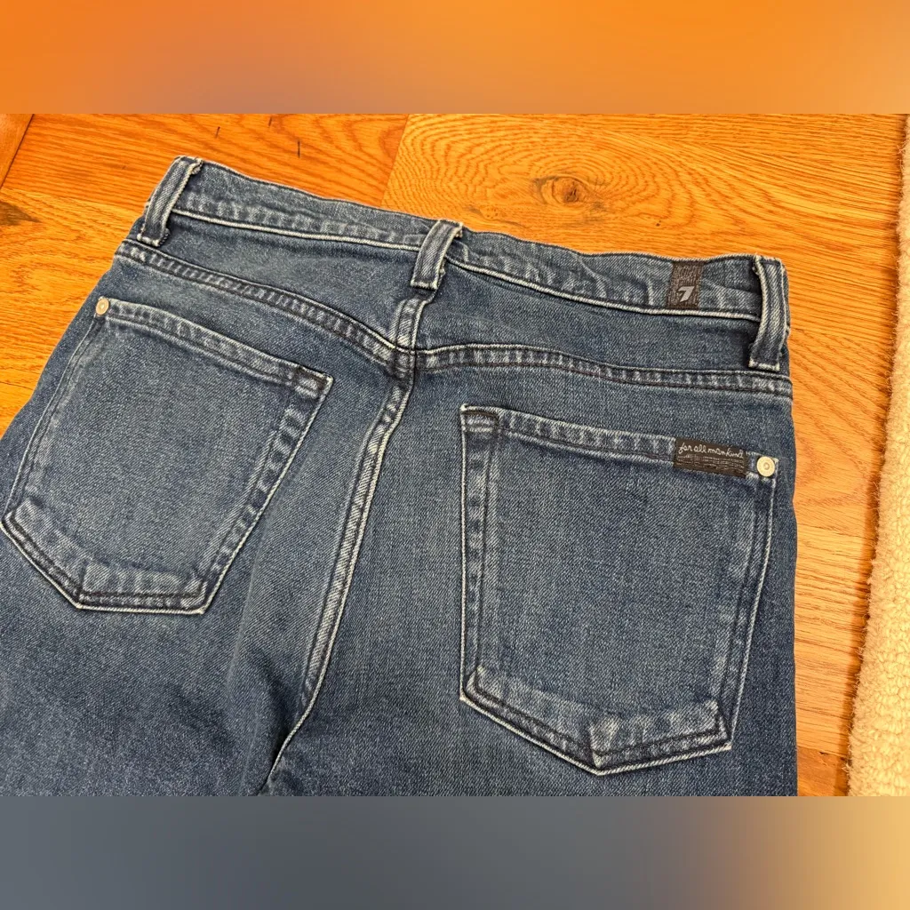 7 For all Mankind High Waist Cropped Straight Jeans Size 28 - Image 4