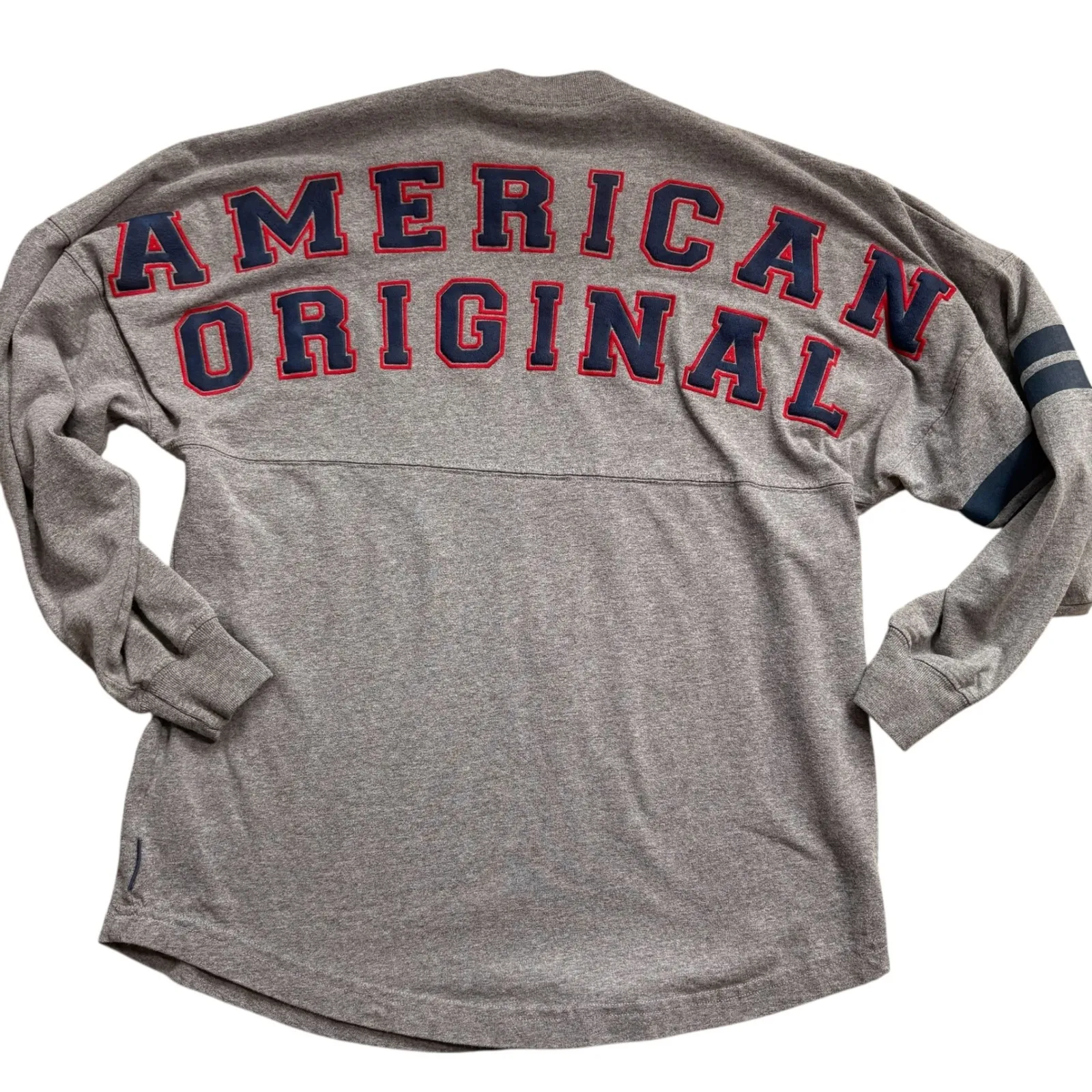 Disney Mickey Mouse American Original Spirit Jersey‎ Top Women's Gray Flag Small - Image 2