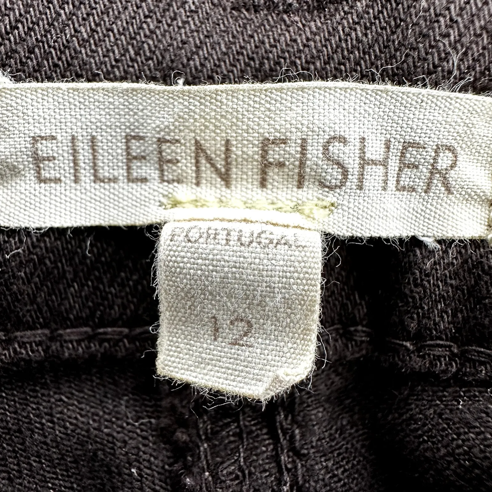 Eileen Fisher Jeans Organic Cotton Slim Straight Stretch High Brown 12 36x32 - Image 3