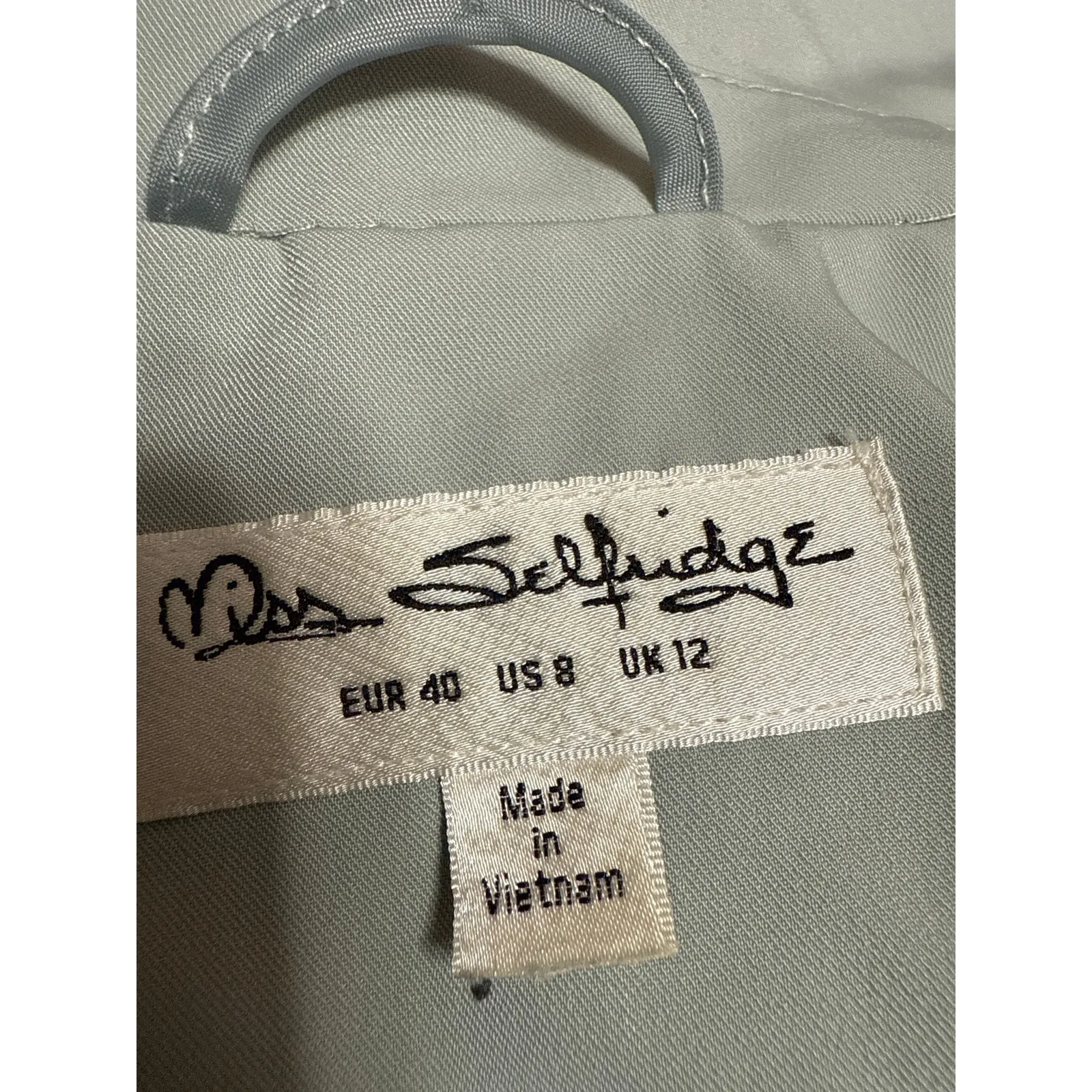 Miss Selfridge Green Double Breasted Ruched 3/4 Sleeve Blazer Coat Jacket Size 8 - Image 3