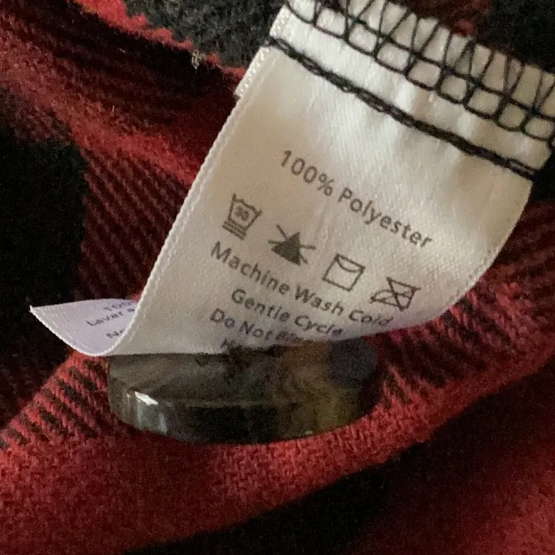 LulaRoe buffalo plaid Berlin jacket. Red/black flannel plaid. Medium - Image 14