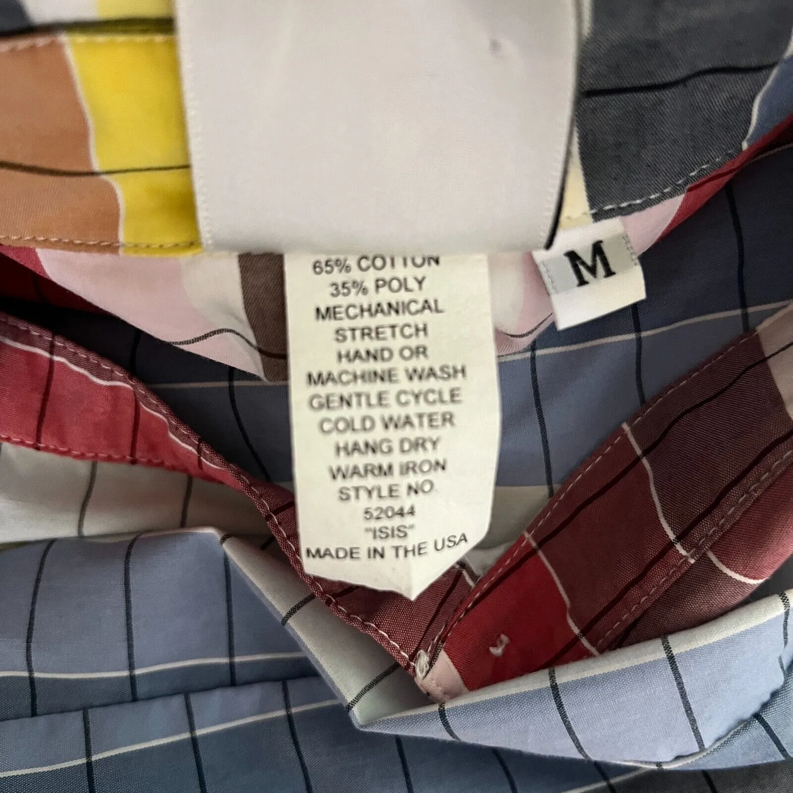 Finley Shirt Womens Medium Multicolor Stripe Button Up Fun Colorful Y2K Retro Yellow - Image 8