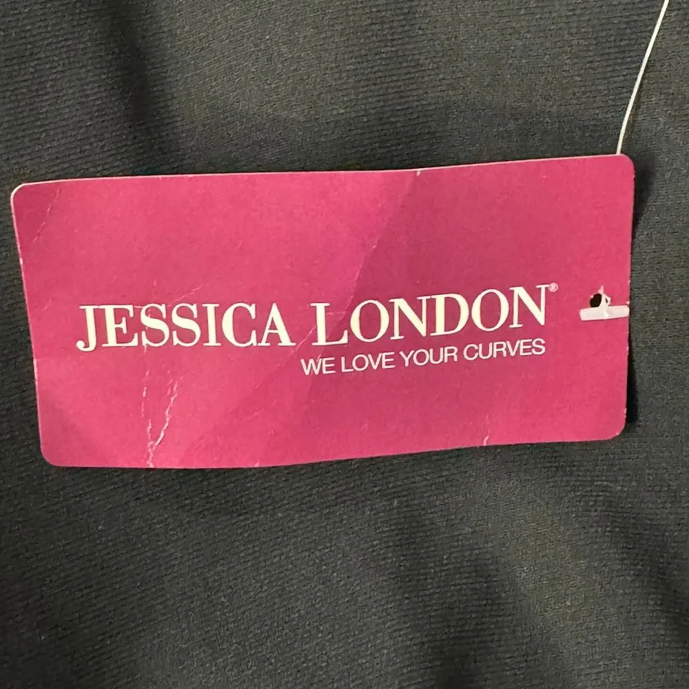 Jessica London SZ 16 Blazer Jacket Button-Up V-Neck Lined Long Sleeve Black - Image 9