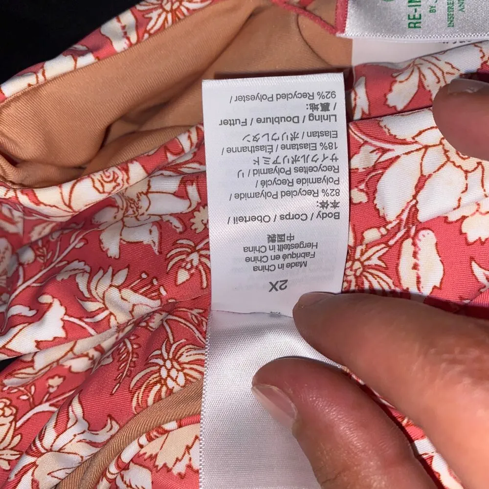 NWT J. Crew Coral Pink Floral Cheeky Bikini Swim Bathing Suit Bottom Size 2X - Image 8