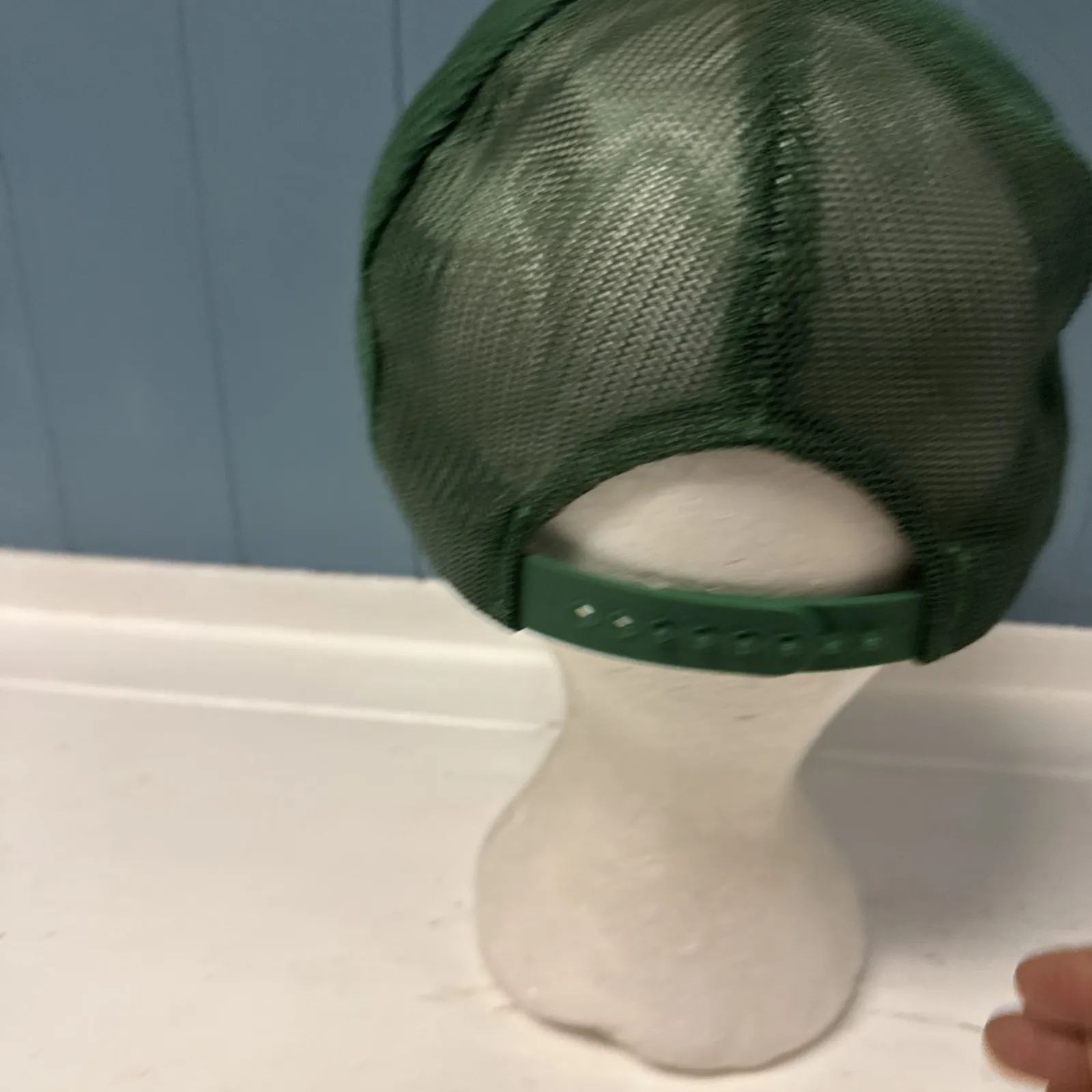 1985‎ The WOOD Family Reunion Trucker Hat Snapback Cap W/ Green Horseshoe Clover Blue - Image 3