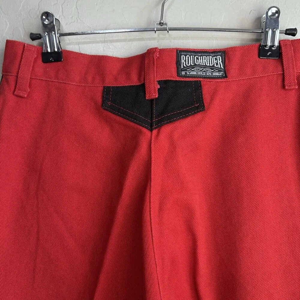 Vtg Roughrider Circle T Red Denim Jeans Womens 11/12 Western High Rise Tapered - Image 7