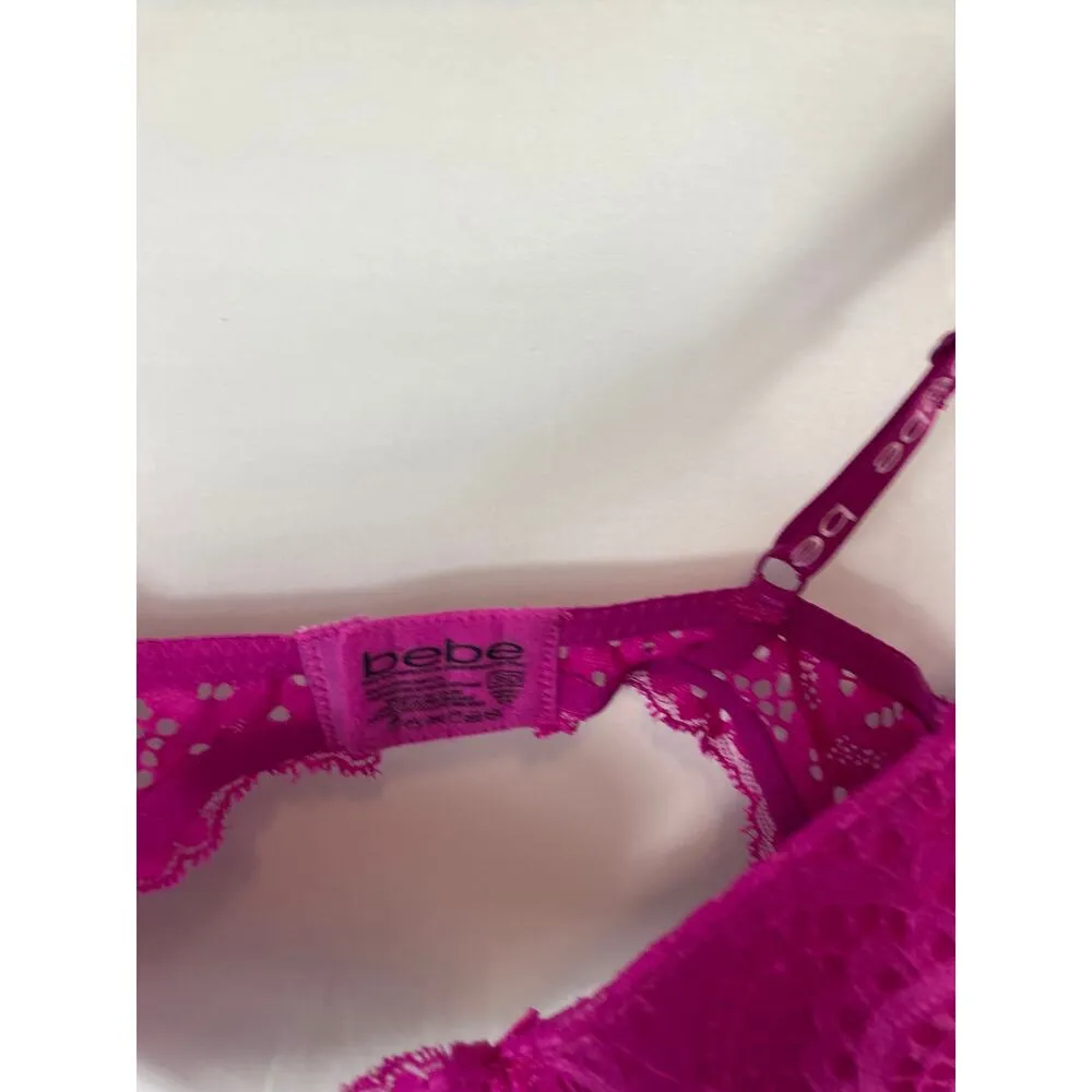 Bebe Purple Lace Bra Size 36D - Image 3