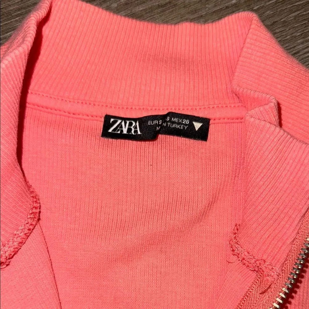 Zara Orange Fitted Crop Tank Top - Image 2