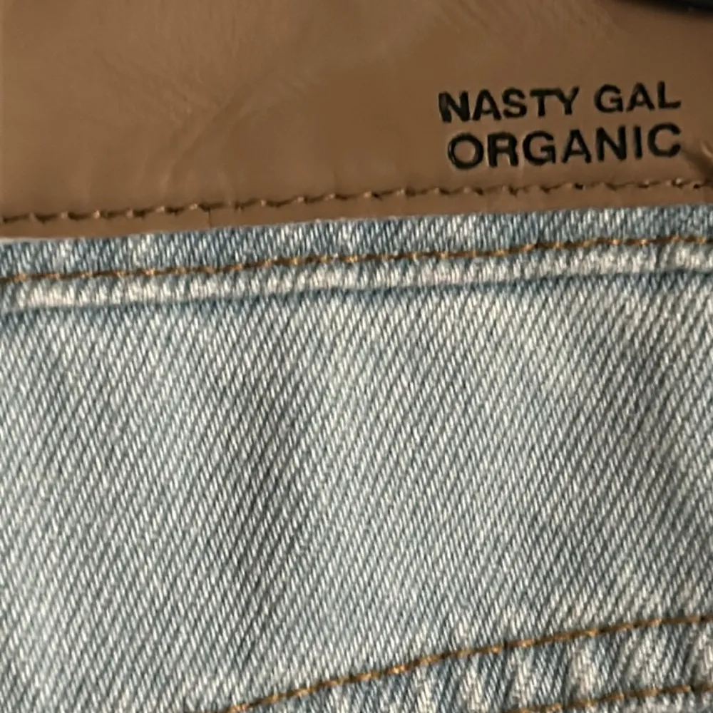 Nasty Gal Organic Collection 100% Cotton High Rise Wide Leg Denim Light Wash - Image 6
