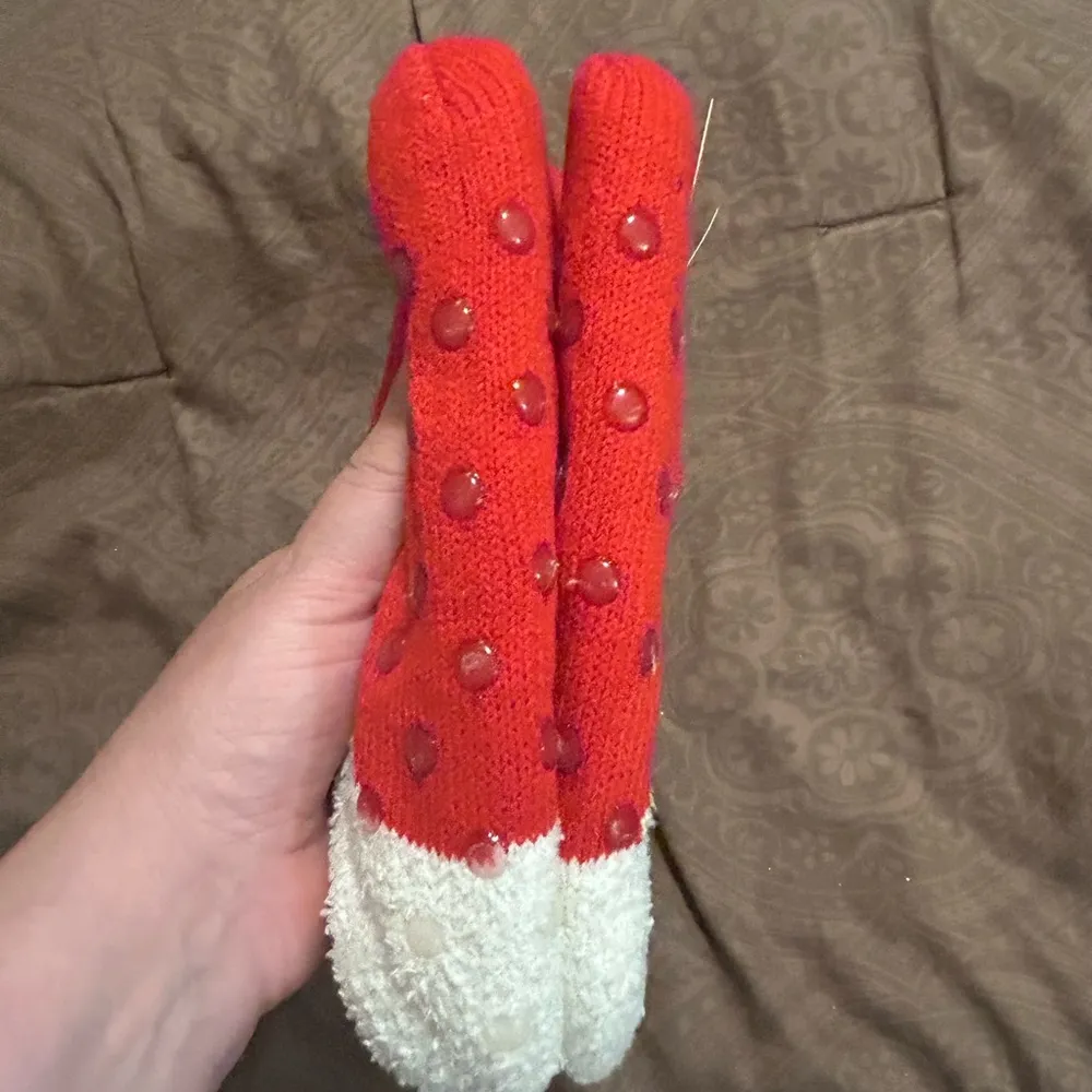 Festive Red and White Christmas Stocking Socks Plush Cozy Design - Image 4