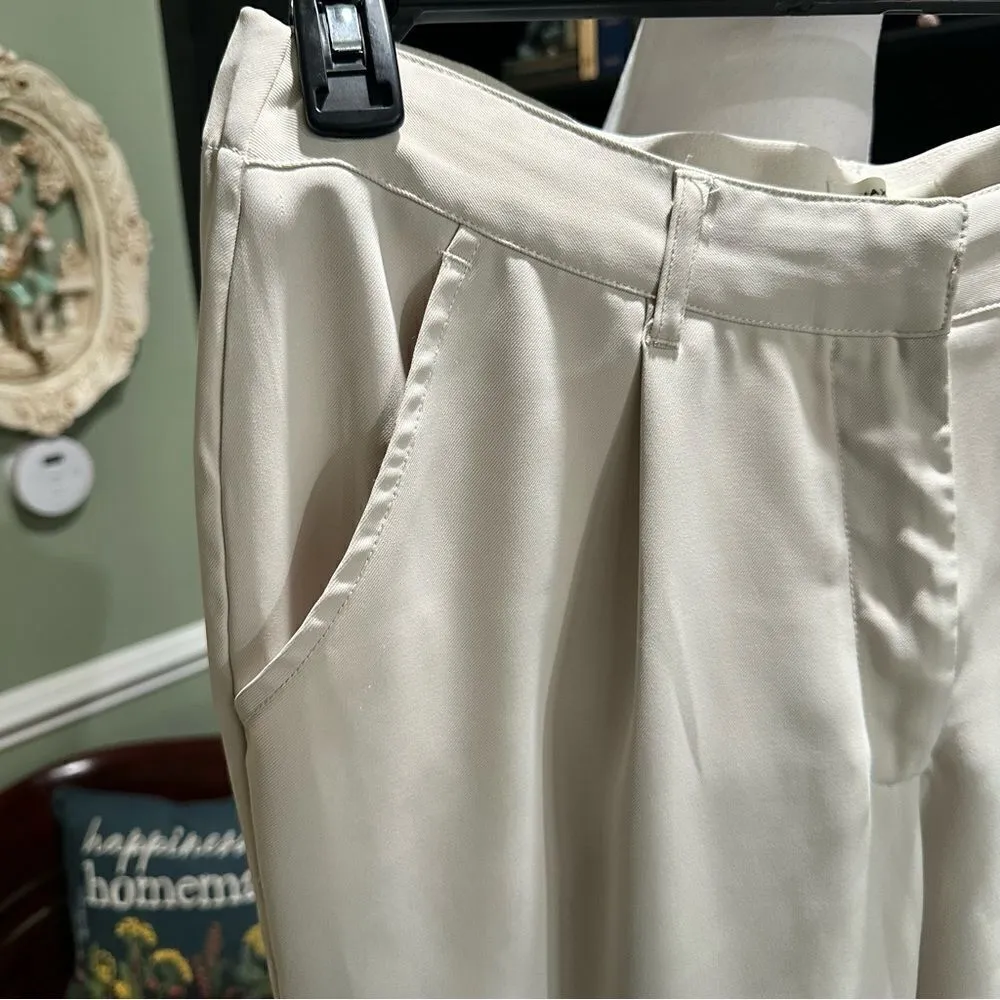 Max Studio Cream Trousers Size Large - Image 3