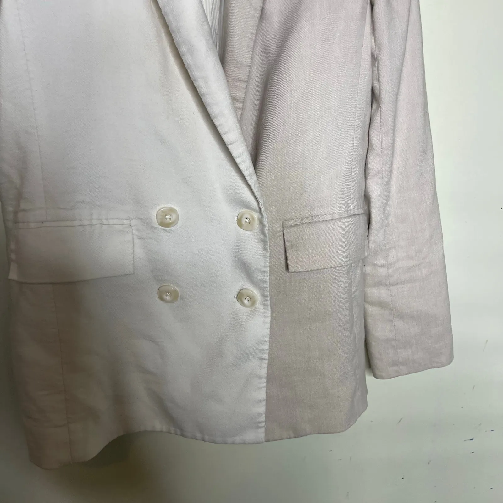 Veronica Beard Two Tone Braeton Linen Dickey Blazer Size 4 - Image 4