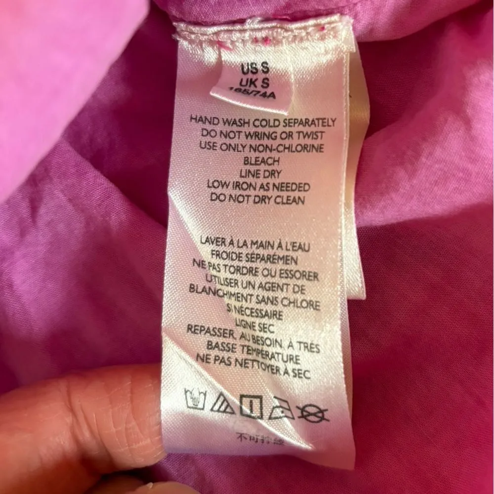 Anthropologie Pilcro Giulia Mini Skirt Pink Ruffle Pockets Lined Womens Small - Image 10