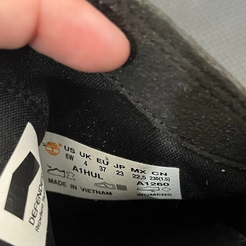 Timberland Women's Somers Falls‎ Ankle Boot Black Leather Waterproof Size 6 Wide - Image 8