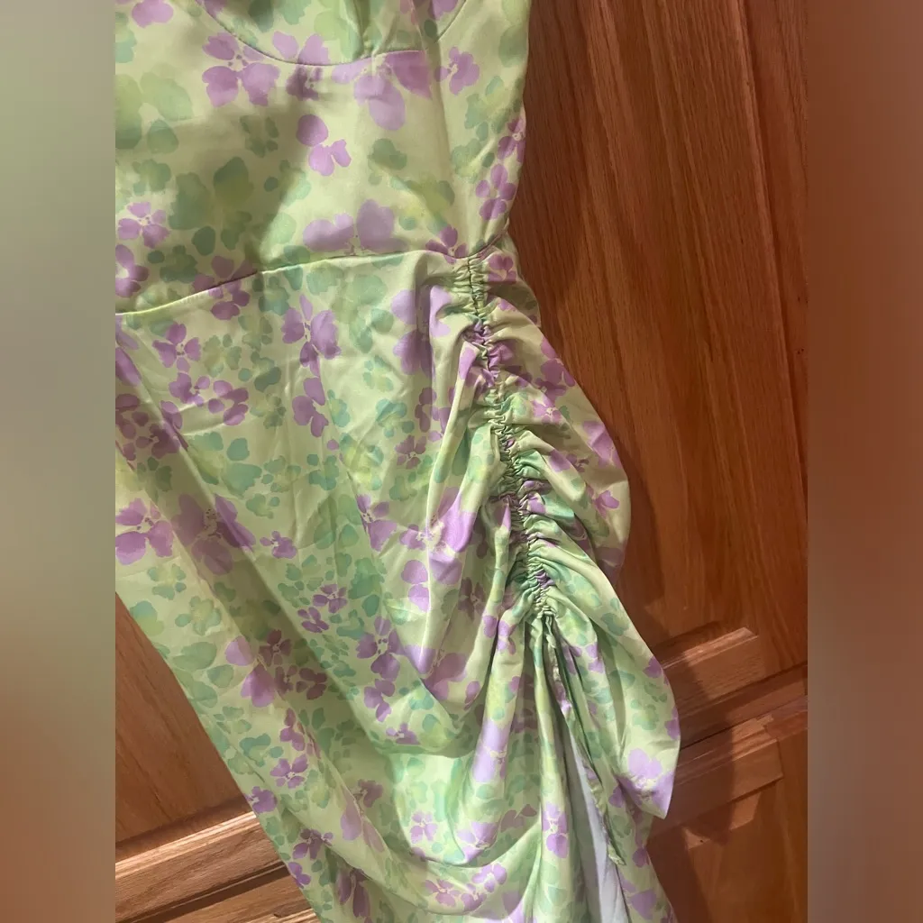 ASOS Stretched Satin Cami Midi Bodycon Dress with‎ Ruched Side Detail Size 12 - Image 9