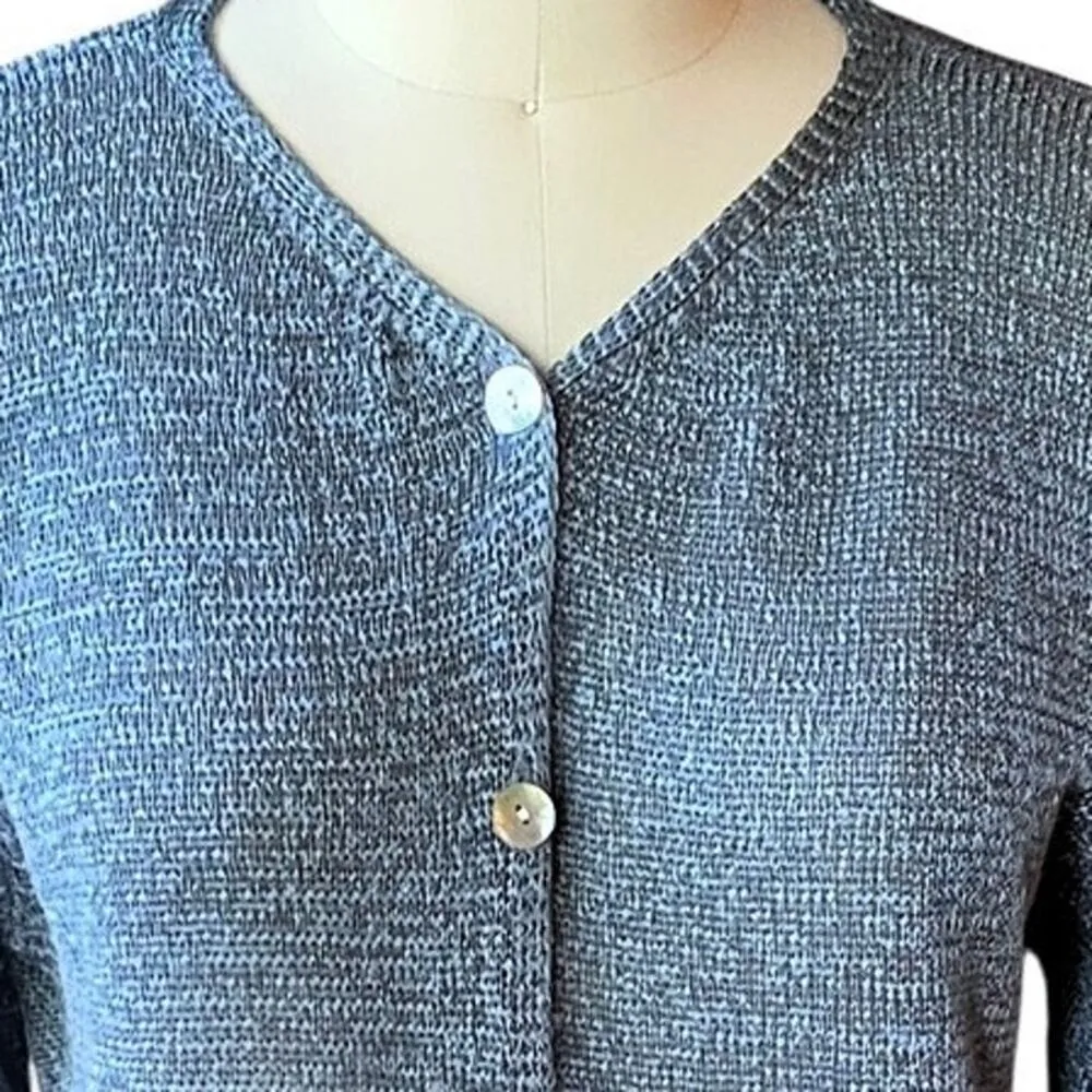 ISDA & CO. Long Blue Cardigan Button Up Sweater ~ Women's Size LARGE (?) - Image 4