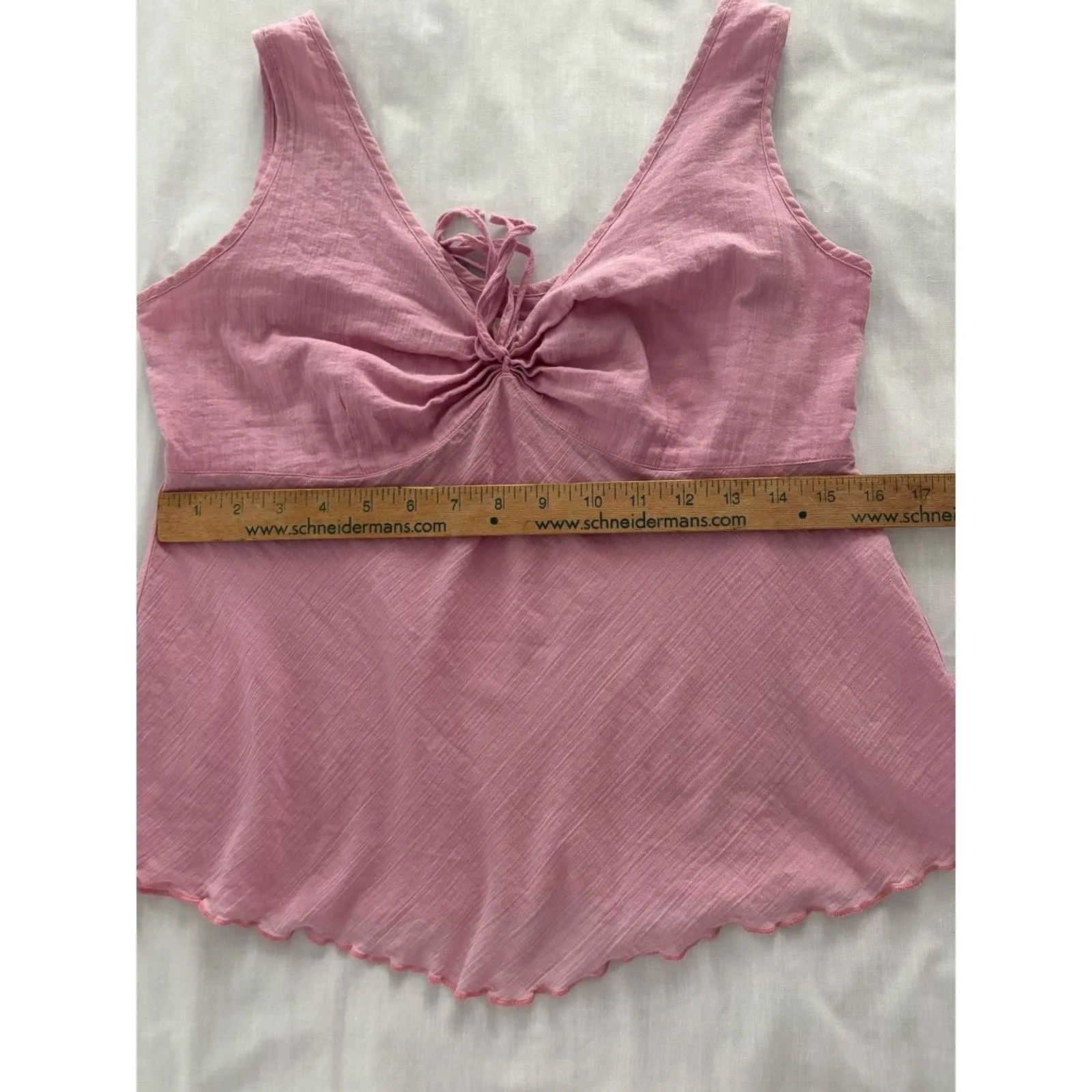 Jams World Voile Babydoll Tank Top Size S Pink Lightweight Fairy Beach Sheer - Image 10