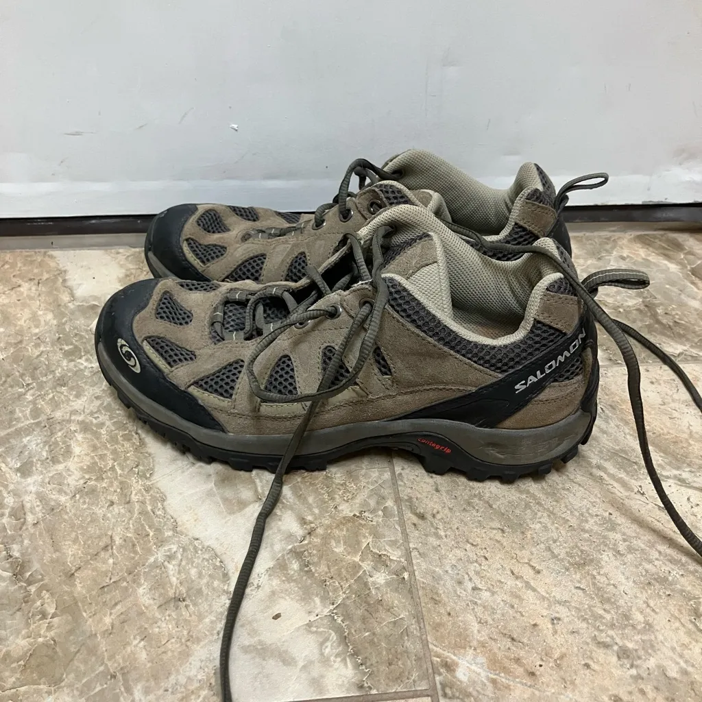 Shoes Salomon Women's Exit Aero Gray Black Hiking Shoe Contagrip 449168 Size 9.5 - Image 4