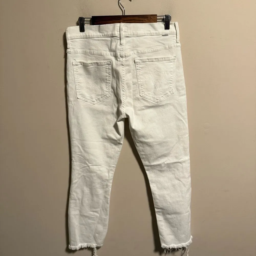 MOTHER Jeans Hustler Ankle Fray White Fairest of Them All - Image 7