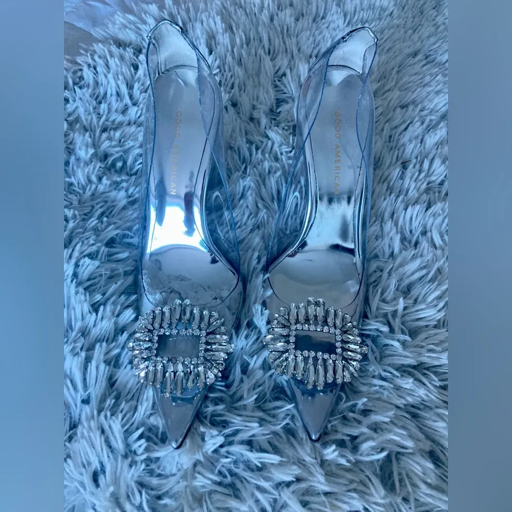 Good American Translucent CINDER-F*CKING-RELLA Jeweled Pumps - Image 9