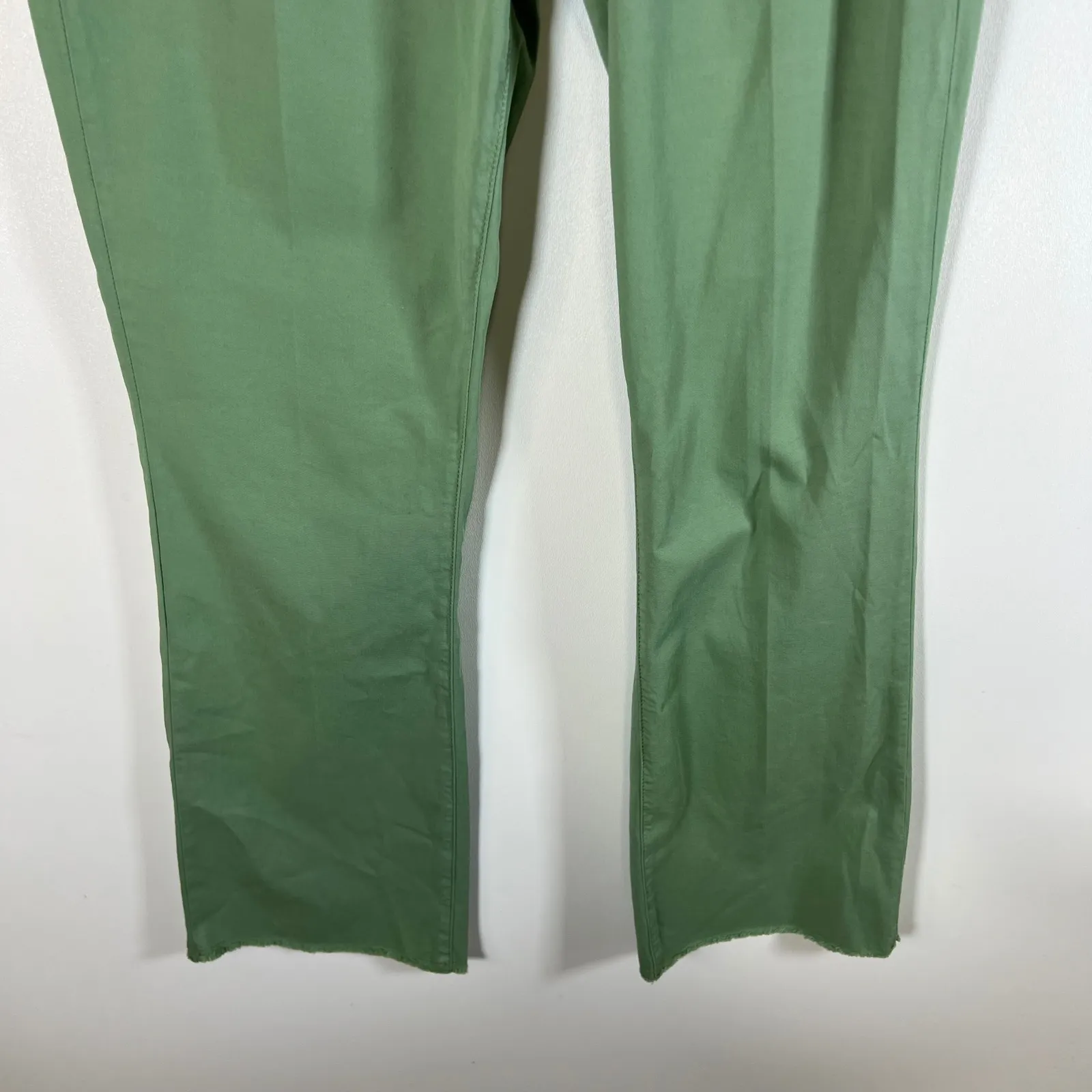 VIA MASINI 80 Firenze Green Cropped Flare Trousers Made in Italy Size 42 - Image 4