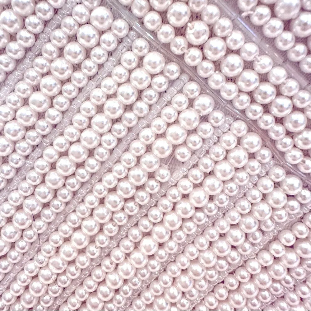 Sasha Satin & Pearl Embellished Purse Women's‎ 7" x 9" White Feminine Coquette - Image 3