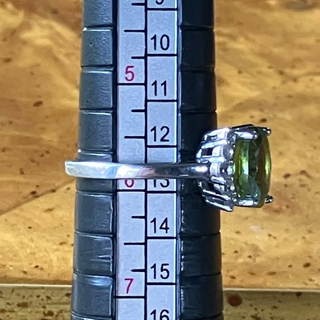 Natural Peridot Sterling Silver Ring Size 5.75 - Image 7
