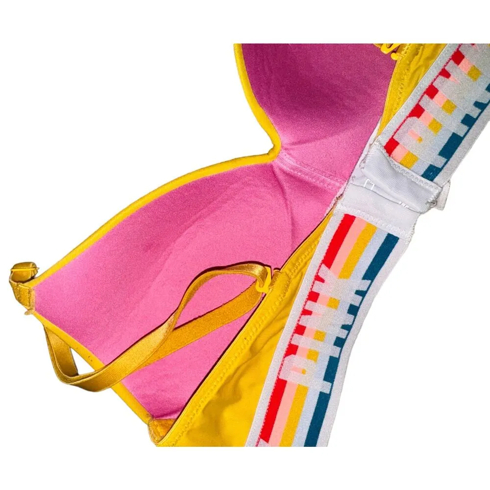 Victoria's Secret PINK Wear Everywhere Wireless Bra Size 32B Adjustable Rainbow - Image 7