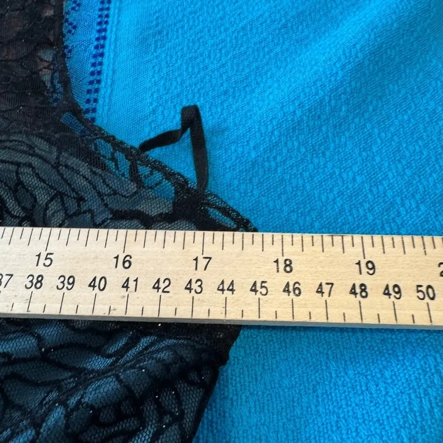 Vintage Y2K Formal Dress Juniors Large Blue Black Lace Whimsigoth Fairy Sparkle - Image 14