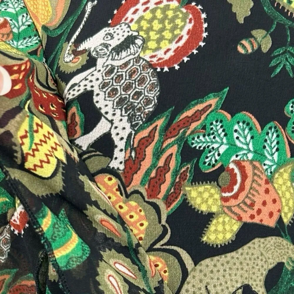 Scotch & Soda Maison Scott Forest Green Jungle Ruffle Size Large - Image 7