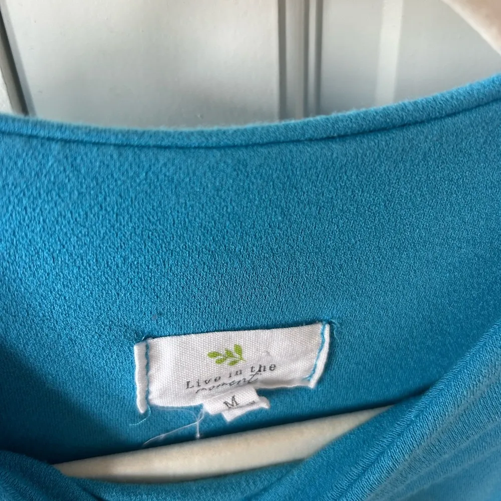 Blue Sleeveless Crop Muscle Tee - Image 2