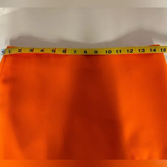MANGO MNG Slit Hem Micro‎ Miniskirt Orange Size S NWOT Trendy Sexy - Image 15