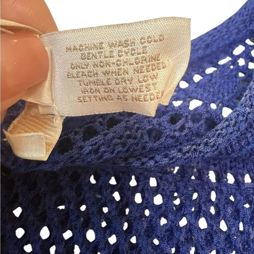 Chicos Blue Coverup Tunic Embroidered Boho Hippie Fringe Festival Size 0 (XS) - Image 6