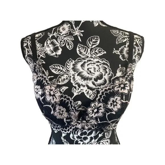 Floral Bra Full Coverage Flowers Intimates Sexy Feminine Casual Black Size undefined - Image 2